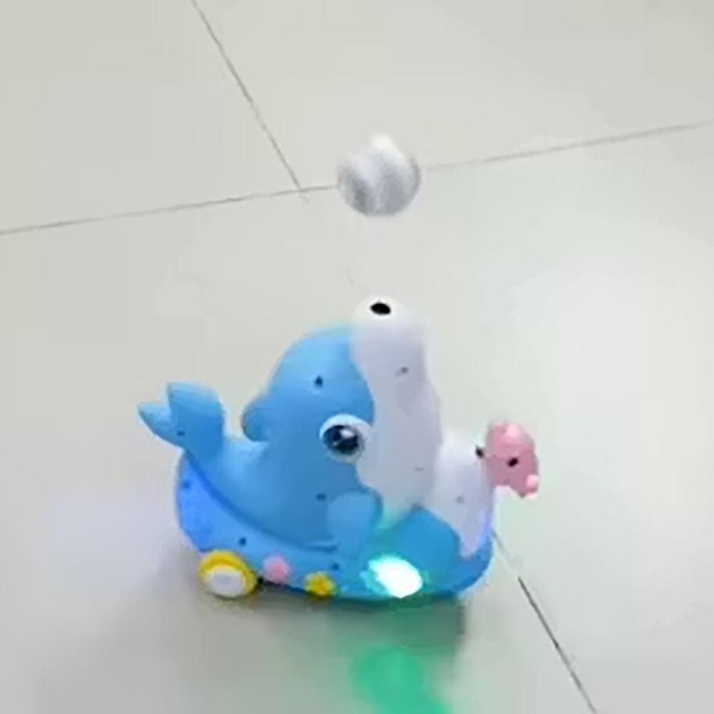 Electric Blowing Ball Electric Dolphin LED Light Collision Auto Steering  Kids Toys