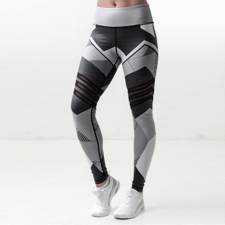 SCIONE Europa Amerika Digitaltrykk Stort Tre Hofter Høy Midje Sport Fitness Yoga Stoff Leggings