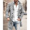 Spring New Men's Pocket Versatile Daily Retro Stand Up Collar Medium Long Woolen Coat Men's Casual Coat Men's Clothing