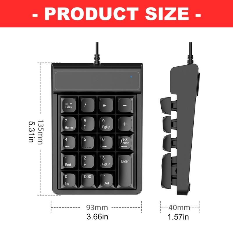 19Keys Ergonomic USB Numeric Keypad With Quick Response Number Pad For Accounting And Programming