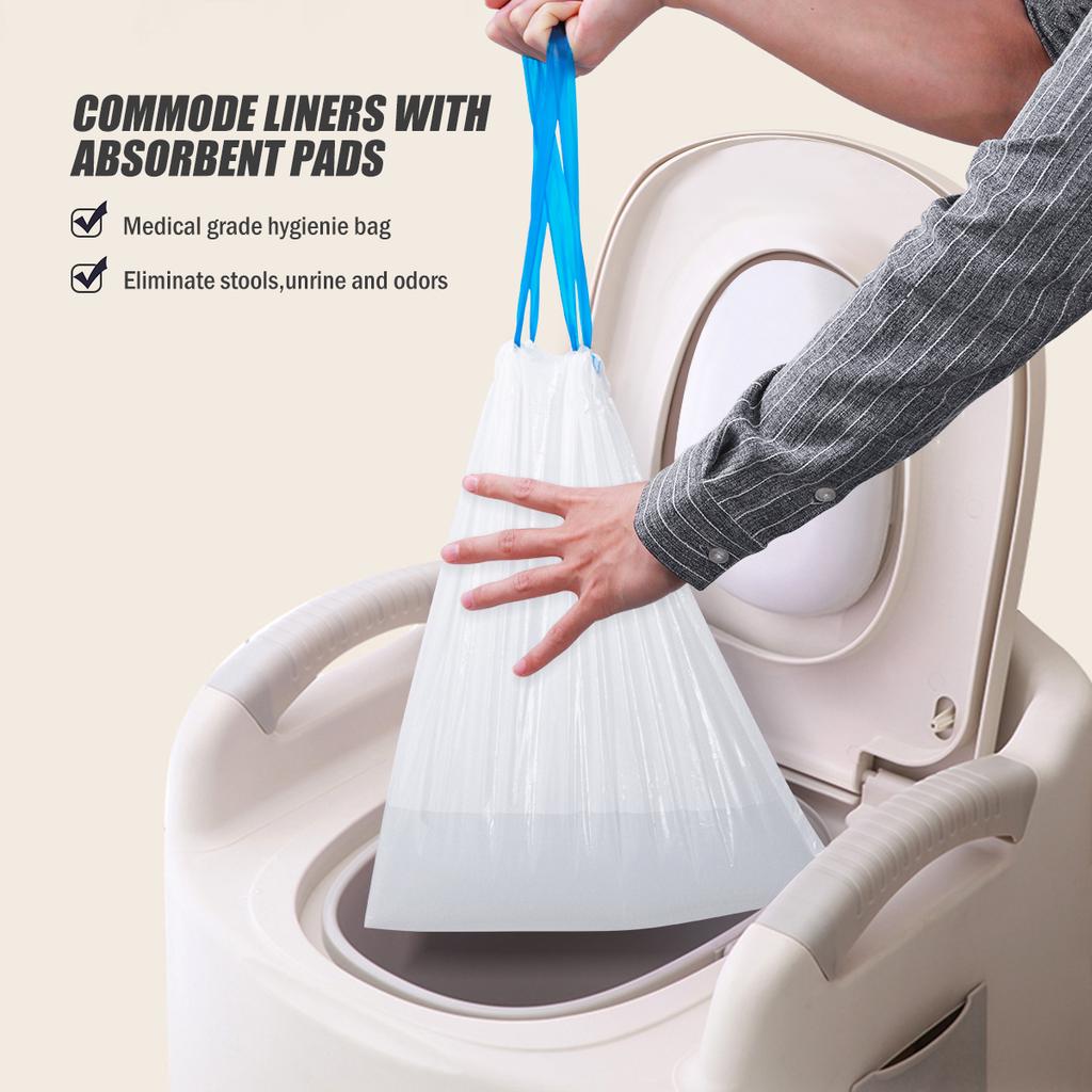 Buy 20PCS Commode Liners with Super Water Absorbent Pads Disposable Commode Liners Pail Bags at