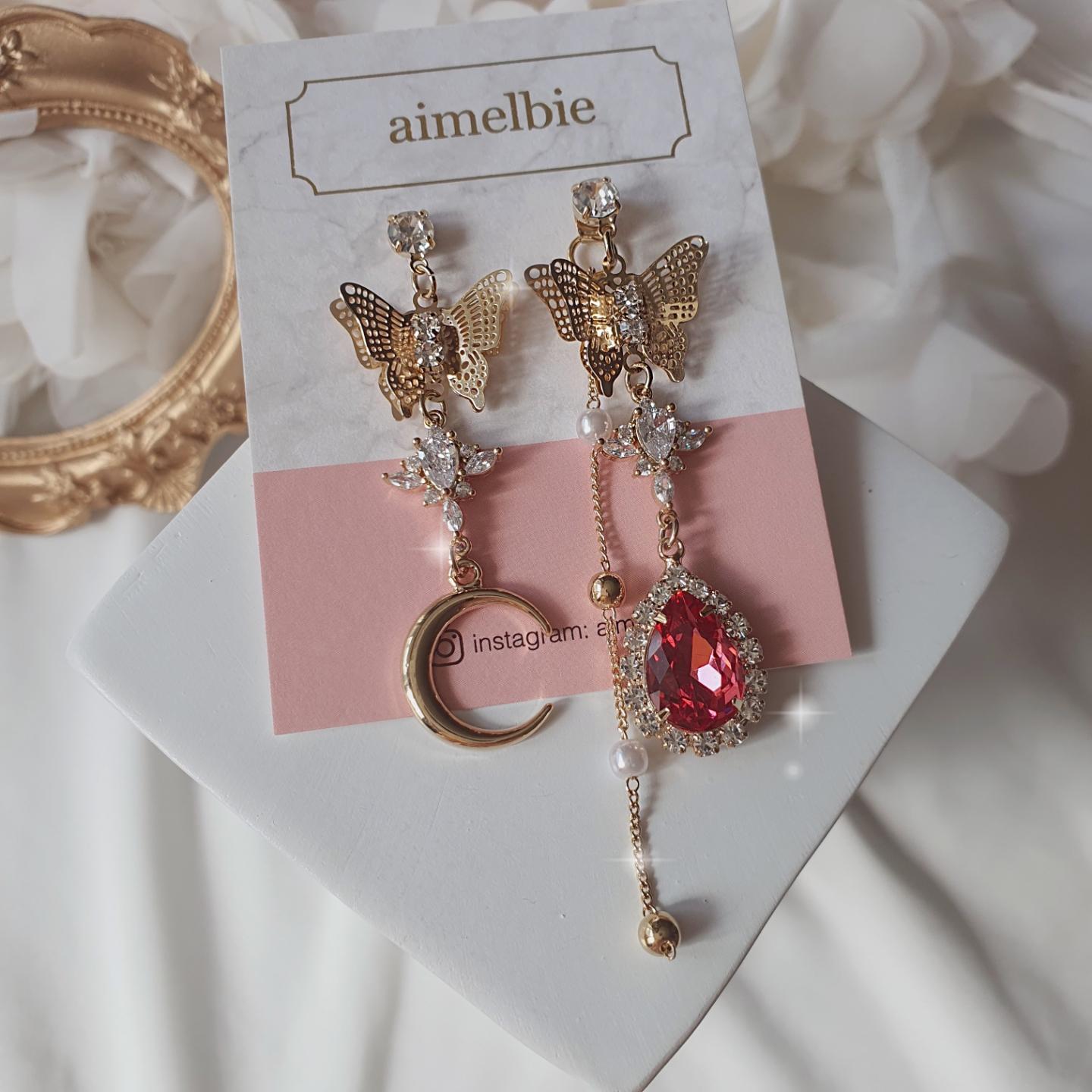 

Розовые серьги-бабочки Moon Moon