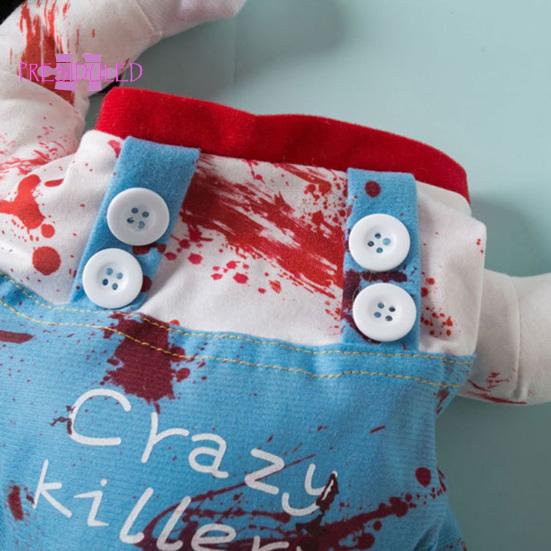 Pet Costume Chucky,Deadly Delicate Pattern, Halloween Clothes - Funny Dog Outfit
