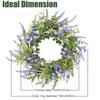 Artificial Spring Summer Wreath for Front Door Lavender Wildflower Green Eucalyptus Leaves Wreath for Wall Window Decor