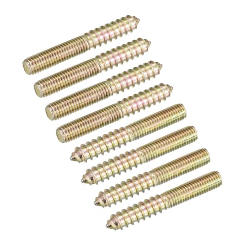 uxcell Hanger Bolts, M8 X 60mm, 8 Pieces, Double-Ended Knock Screws, Dowel Screws, for Wood Furniture, Renovation, Construction, Repair, and Jointing