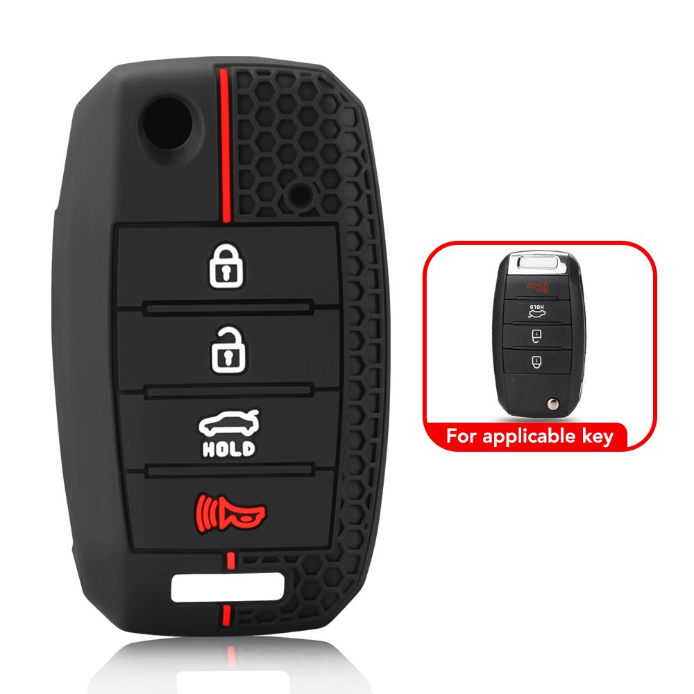 

Силиконовый 2/3/4BT откидной корпус дистанционного ключа автомобиля для Kia Carens Ceed Rio Sportage Optima Sorento Cerato Soul Forte Seltos Fob Housing 4 buttons
