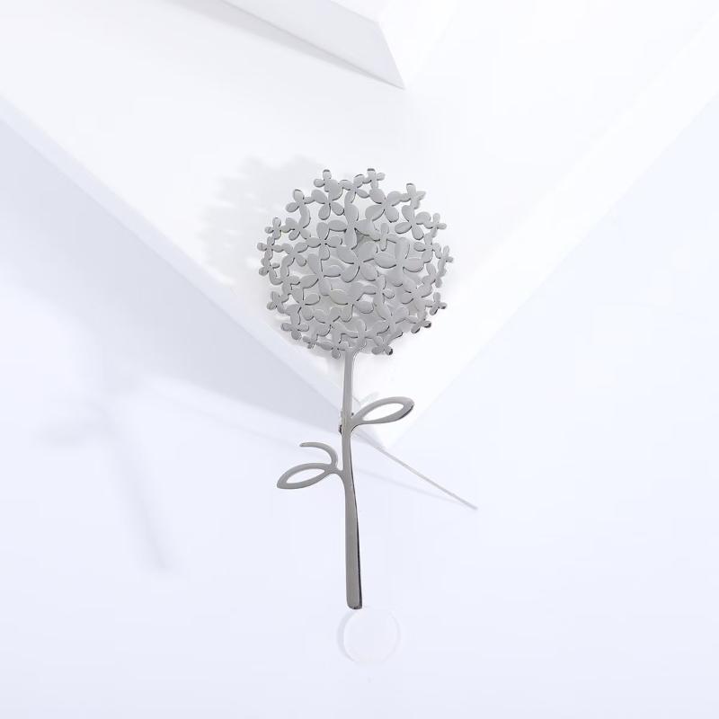 Trendy Stainless Steel Dandelion Brooches For Women Plant Pins Casual Party Accessories Luxury Gifts Friends