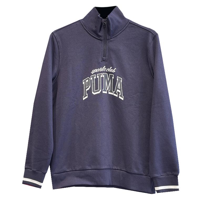 

Puma Logo Printed Fleece Stand Collar Knitted Sweatshirt Men Sweatshirt Blue 689596-16 XL-185