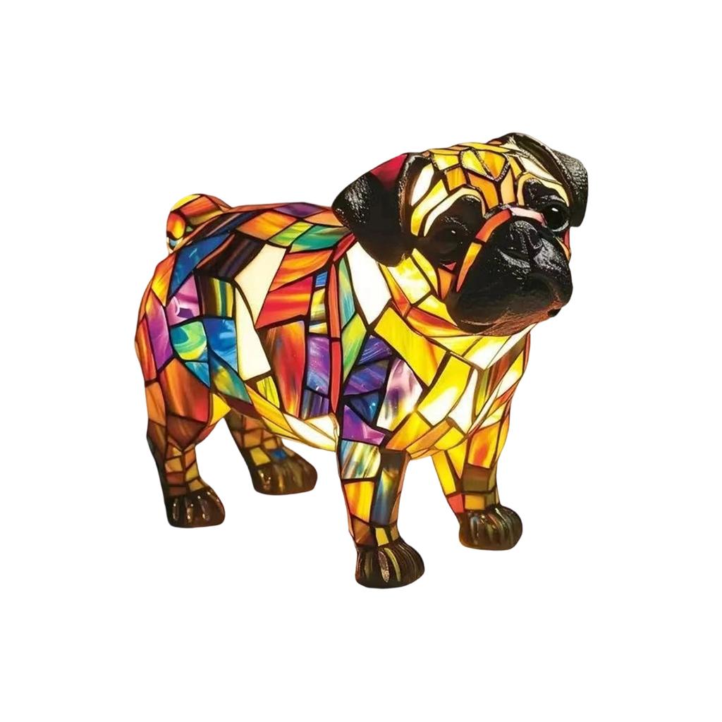 Stained Glass Table Lamp, Cute Pet-themed LED Light, Animal Series, A Perfect Gift For Pet Lovers.
