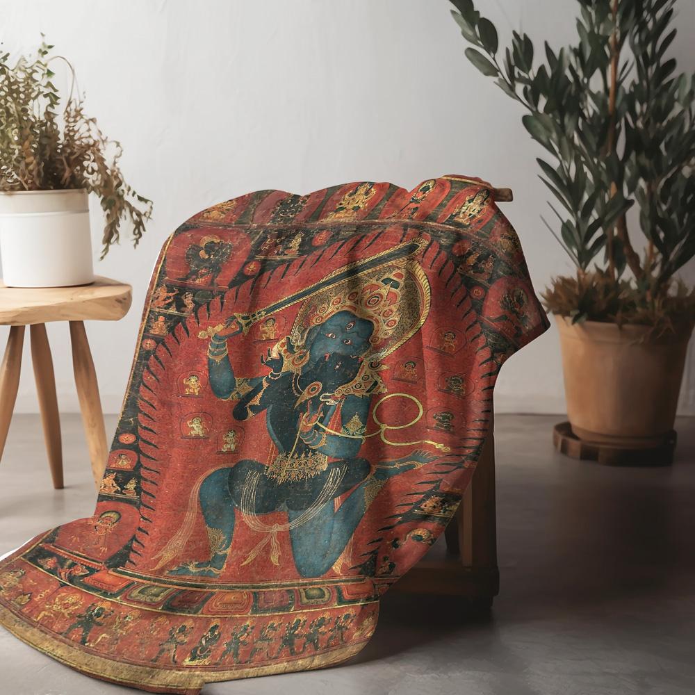 Black Dragon Carpet Blanket Chinese Mythology Bed Throw Demon King Blanket Dark Red Floor Covering Unique Gift