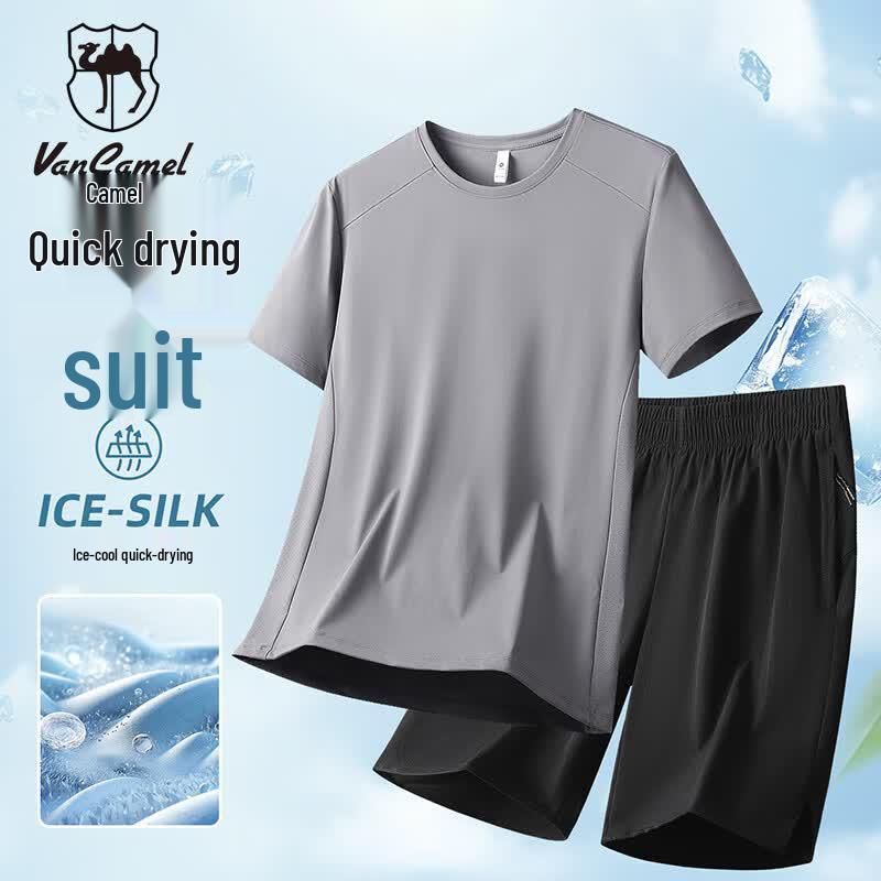 VANCAMEL Men s Summer Ice-Feel Quick-Dry T-Shirt & Shorts Set 8XL