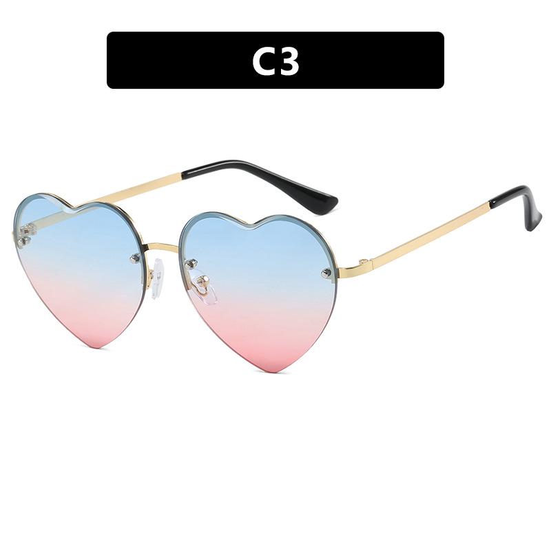 

JYL Heart Rimless Sunglasses Metal Women Gradient UV Protective / 501 501-C3 квасолі чорного кольору