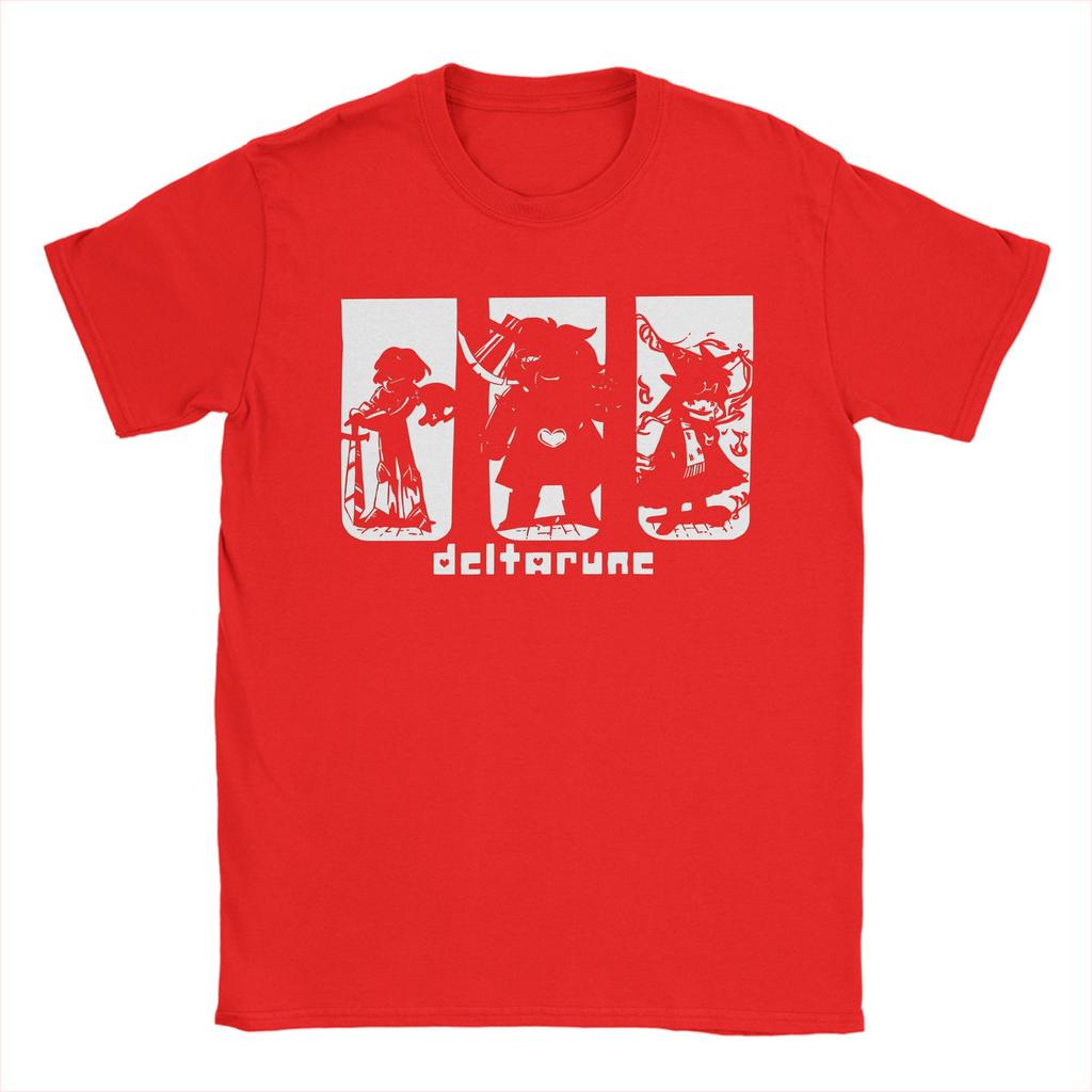Funny Deltarune Trio  T-Shirt Men Crew Neck 100% Cotton T Shirts  Short Sleeve Tees Plus Size Clothes