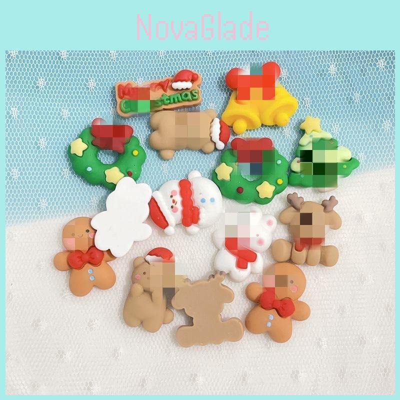 Cute Christmas Snowman Wreath Resin Accessories For Diy Phone Cases And Hair Accessories
