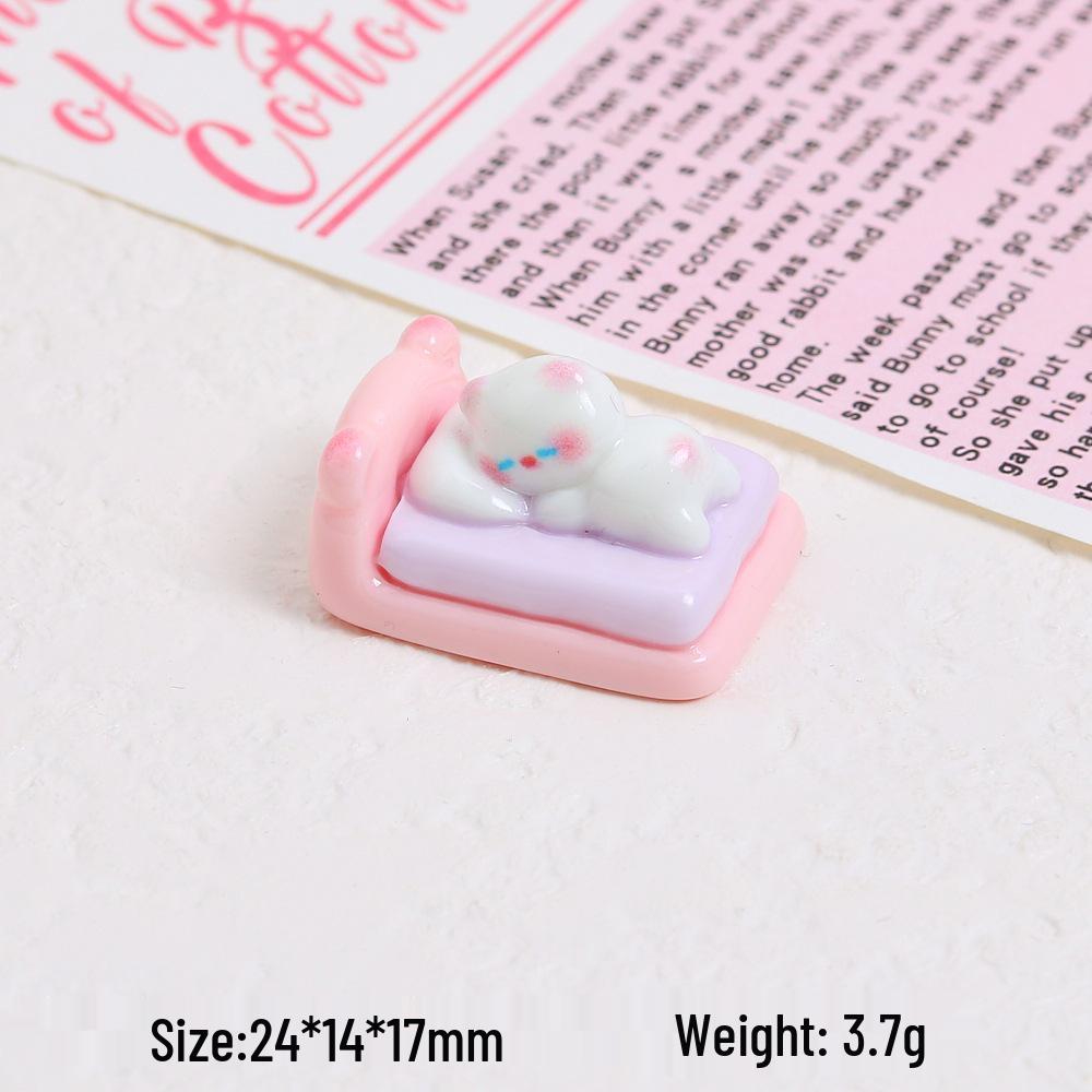 3D Lying Cat DIY Hair Clip Kit - Cream Glue & Resin Accessories