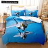 Fighter Fire King Queen Full Duvet Cover Cool Airplane Bedding Set Military Fans Quilt Cover Red Black Polyester Comforter Cover