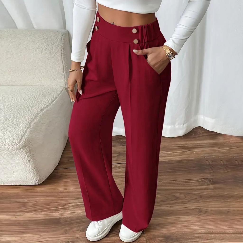 Women's Pants  With Pockets Business Work Casual Trousers Lightweight Caual Loose Trousers