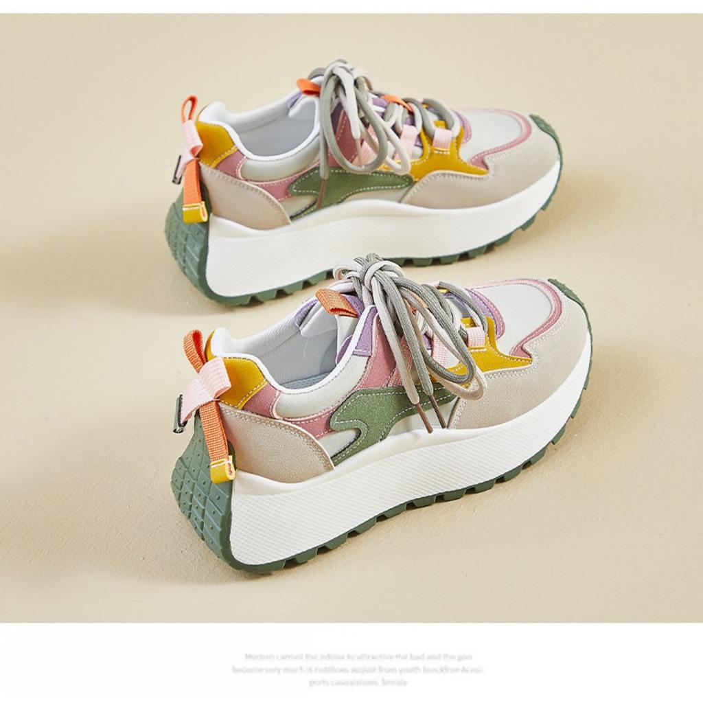 Běžecké sportovní boty s tlustou podrážkou zvyšující výšku, ležérní