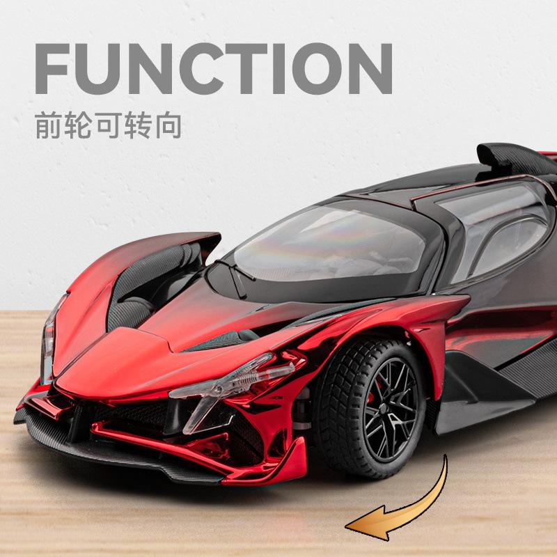 1:24 EVO Supercar Aliaj Galvanizat Turnat sub Presiune Model Mașinuță Jucărie Sunet și Lumină Jucărie pentru Copii Colecționabile Cadouri de Ziua de Naștere