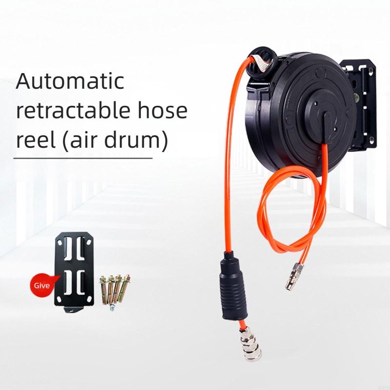 Miniature Air Hose Reel with Automatic Retractable and Dust Proof Design for Compacts Practical Use in Automotive Tool M4YD