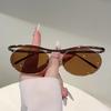 KAMMPT Vintage Oval Sunglasses New Fashion Metal Rim Gradient Outdoor Casual Shades Women Trendy Brand Design Sun Glasses