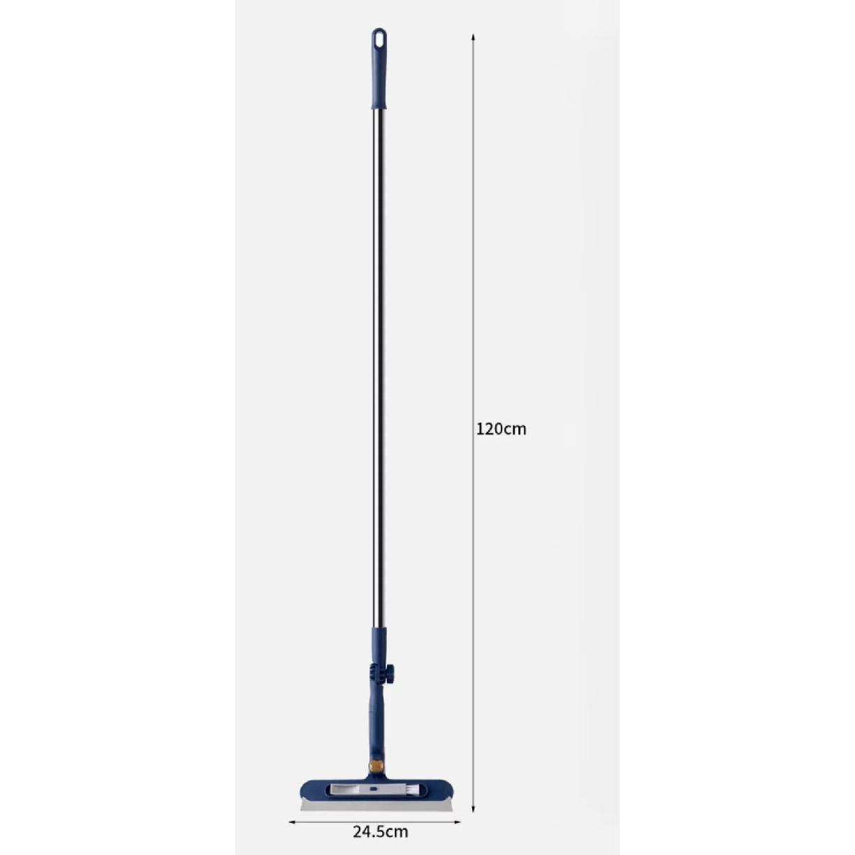 Glass Cleaning Brush With Squeegee And Small Brush | Telescopic Double-Sided | Glass Wall And Floor Cleaning Tool синий