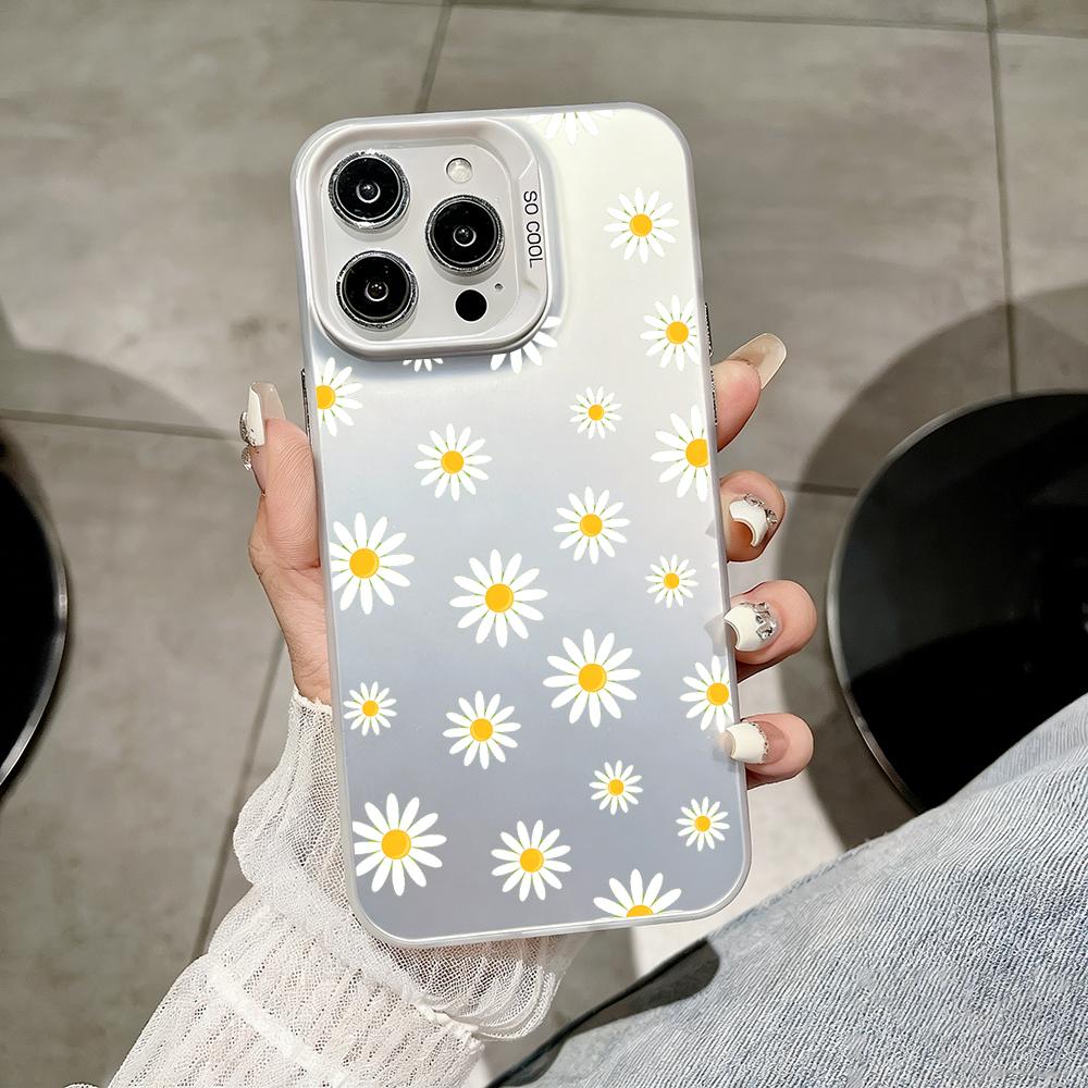 Fashion Chamomile Flower Phone Case For IPhone 17e Air 16e 17 14 Pro Max 16 12 15 11 13 Plus Shockproof Durable Y2k Luxury Cover