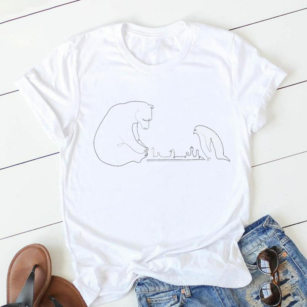Creative Chess T-shirt The Game Chess Print Funny T Shirts Men Women Unisex Casual Tops White T-Shirt Graphic TShirts Streetwear