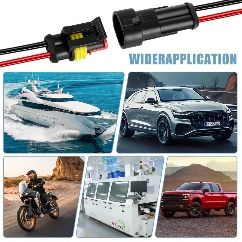 Wasserdichter Auto-Steckverbinder 2-polig Auto Motorrad Roller Marine Wasserdicht Männlich Weiblich Elektrische Steckverbinder Stecker mit Kabel