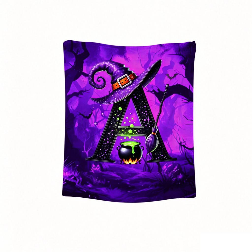 Flannel Blanket 150200cm, Creative Halloween Print Soft Cozy Throw for Couch Bed Sofa