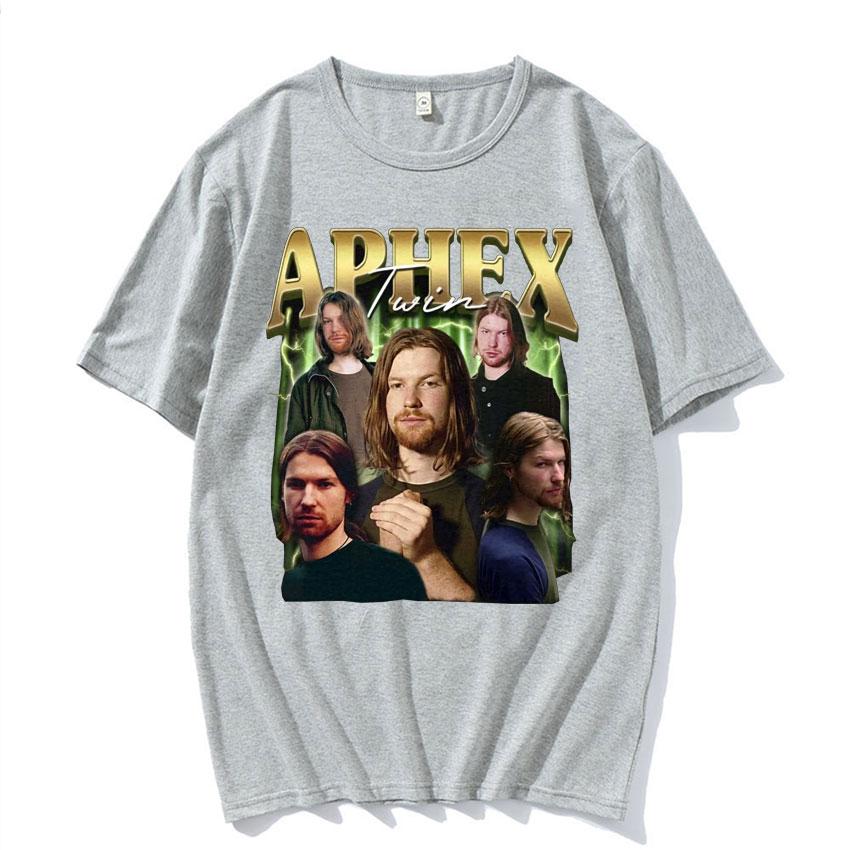Limited Aphex Twin Vintage Graphic T Shirts Unisexs Clothing Harajuku Fashion Tshirt Male Casual Cotton Short Sleeve T Shirt Tops