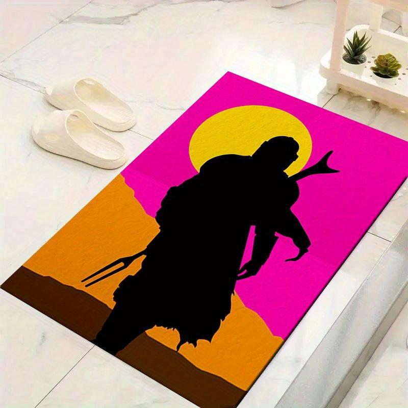 1 Stück Star Wars Yoda Muster Teppich Läufer Rutschfester Teppich Handwaschbar Fußmatte Geeignet für Wohnzimmer Schlafzimmer Heimdekoration Raumdekoration