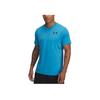 Under Armour HeatGear Comfortable Moisture-Wicking Pocket Sports Short Sleeve T-Shirt Men Tops Ether-Blue Black 6000939-452