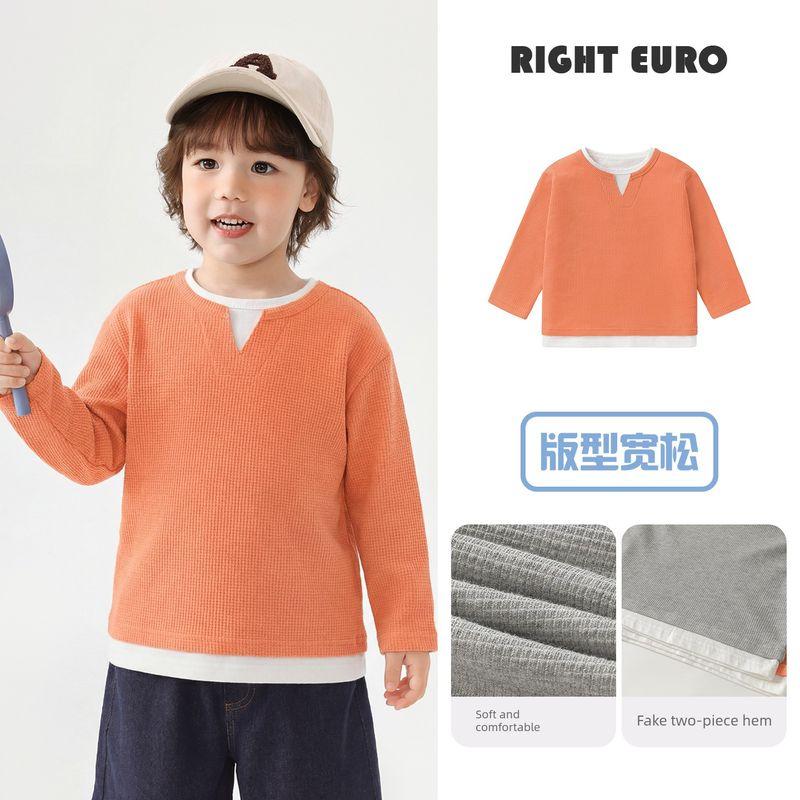 Style Boys' Versatile Long-Sleeve T-Shirt, Children's Spring and Autumn Wear, Durable Top, 2026 New Model Children's Clothing, Baby Base Layer Shirt
