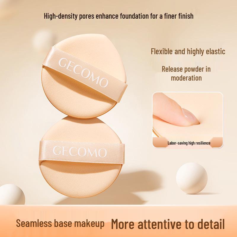 GECOMO Dual-Use Cotton Powder Puff Set: Wet/Dry Concealer Sponges & Water-Drop Cushion Triangle Makeup Puff Egg.