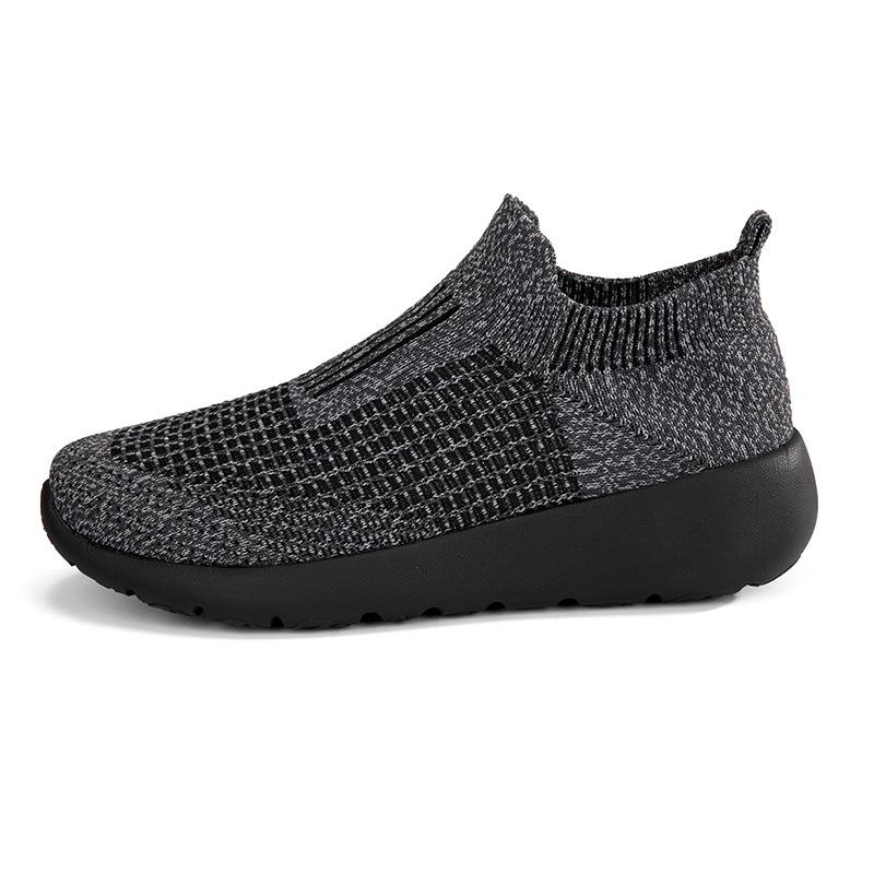 

New large size fly-woven sneakers overalls casual shoes socks shoes couple shoes 45 сірий колір