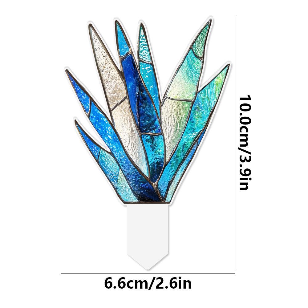 Plant Stained Glass Mushroom Cactus Glass Decor Flower Suncatcher Desk Windowsill Shelf Decor Plant Lover Gifts for Mom Teacher