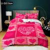 Set Copripiumino Cuore d'Amore Rosa Set Biancheria da Letto Cuore d'Amore Regalo San Valentino Camera da Letto Ragazza Microfibra Queen King Size Copripiumino