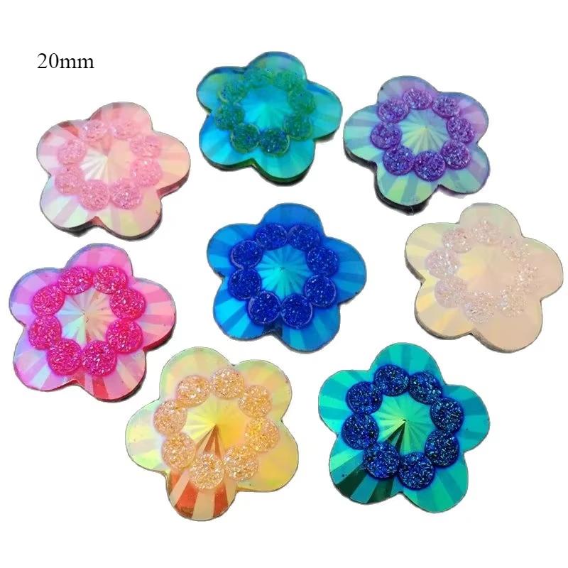 20pcs 20mm ab mixed color flower-shaped rhinestone female wedding accessories resin scrapbook Decor Home Craft Embellishments