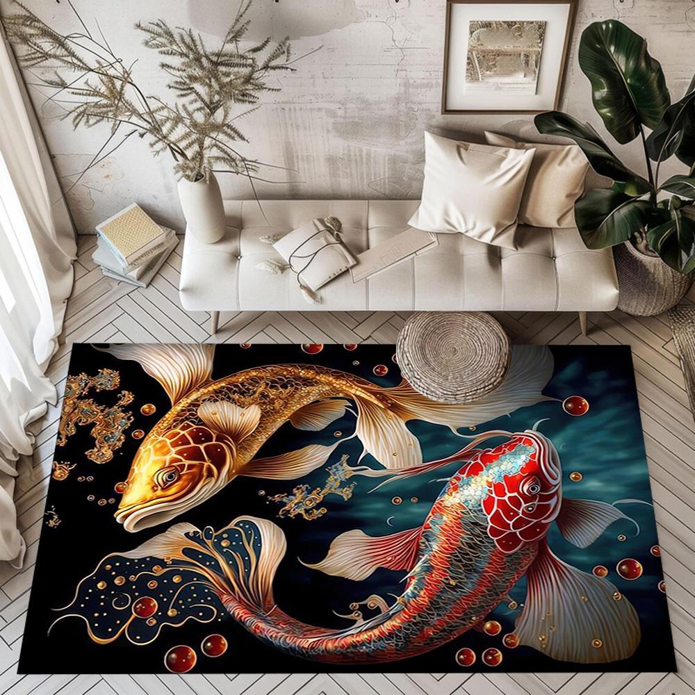 Tappetini Simbolismo Pesce d'Oro per Soggiorno, Camera da Letto e Decorazione della Stanza Sono Adatti per Regali.