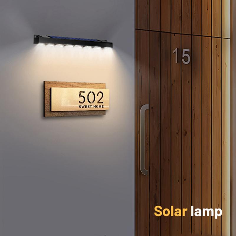 Outdoor Led Solar Wall Sign Light Garden Landscape Light 4/6/8 Led Waterproof Bright Solar Address Lights For Patio Stair Fence
