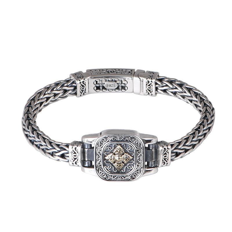 Retro Vintage Trend Diamond Pestle Watch Chain Style Men's Bracelet