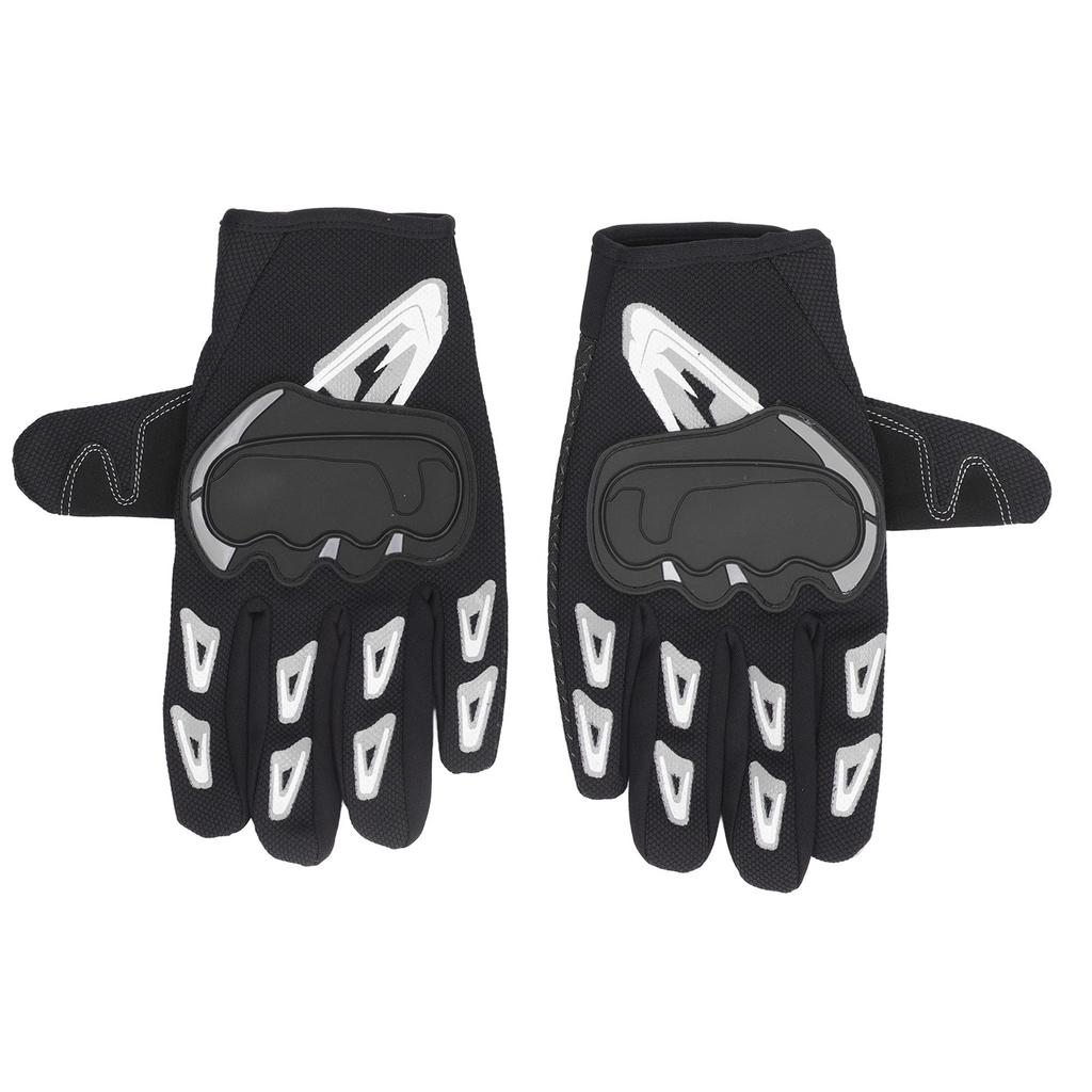Riding Gloves Motorcycle Gloves Black Grey Full Finger Touch Screen Strong Grip Anti Slip