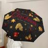 1pc Christmas Wreath Gold Glitter Umbrella with Plastic Handle,Suitable for All Seasons Home Travel Outdoor UmbrellaDD494