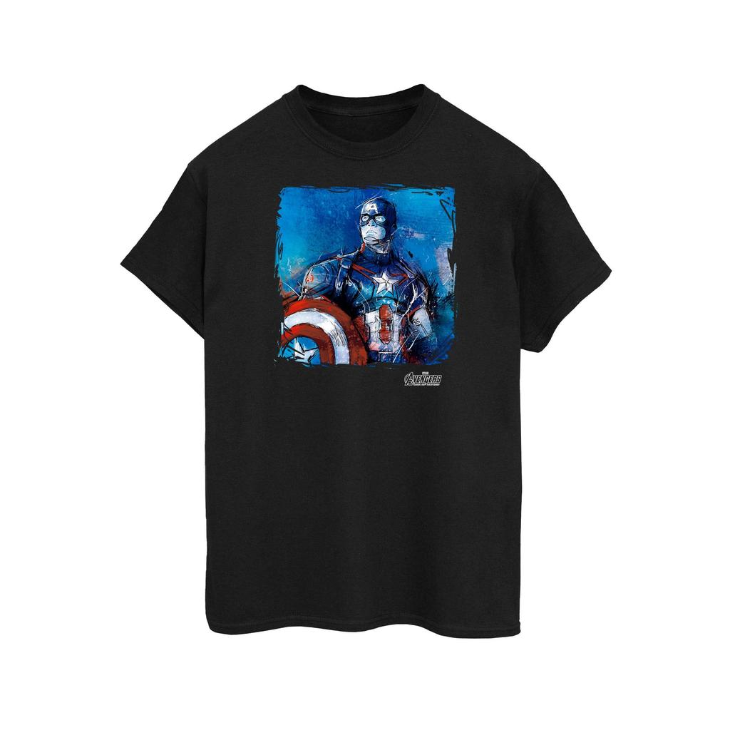 Captain America Mens Art Cotton T-Shirt