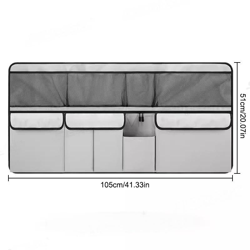 

9-Pocket Car Organizer Seat Back Hanging Storage Bag Wear-Resistant Oxford Colth SUV/MPV Trunk Organizer with Zipper сірий колір