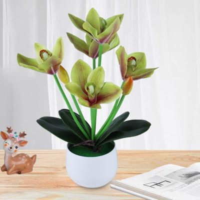 Orchidée artificielle en pot, décoration d'intérieur, fête de mariage, simulation de bonsaï pour salon
