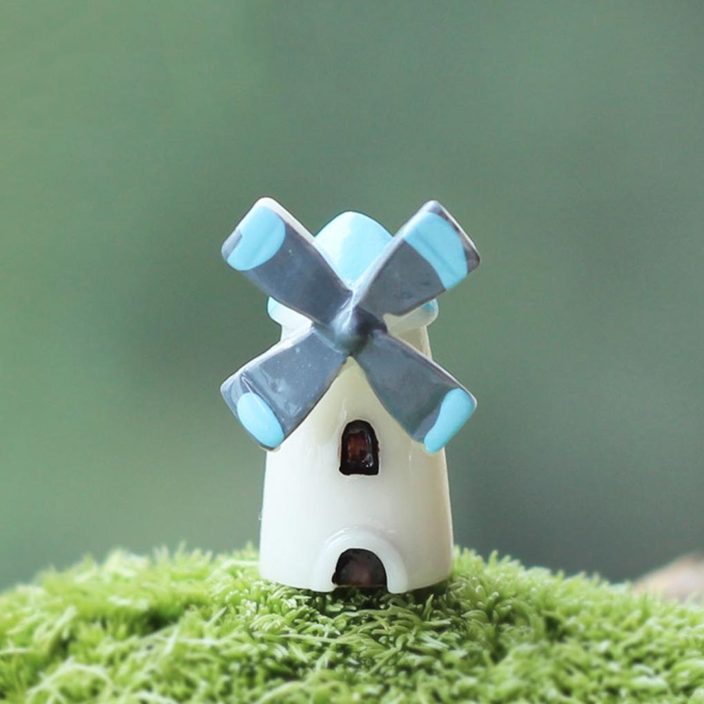 

House Church Cabin Windmill Garden House Church Cabin Decoration Resin Crafts Bonsai Micro Landscape DIY Ornaments