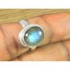 Oval Labradorite Ring US-6.5 Solid 925 Sterling Silver Chunky Gemstone Ring MK-26