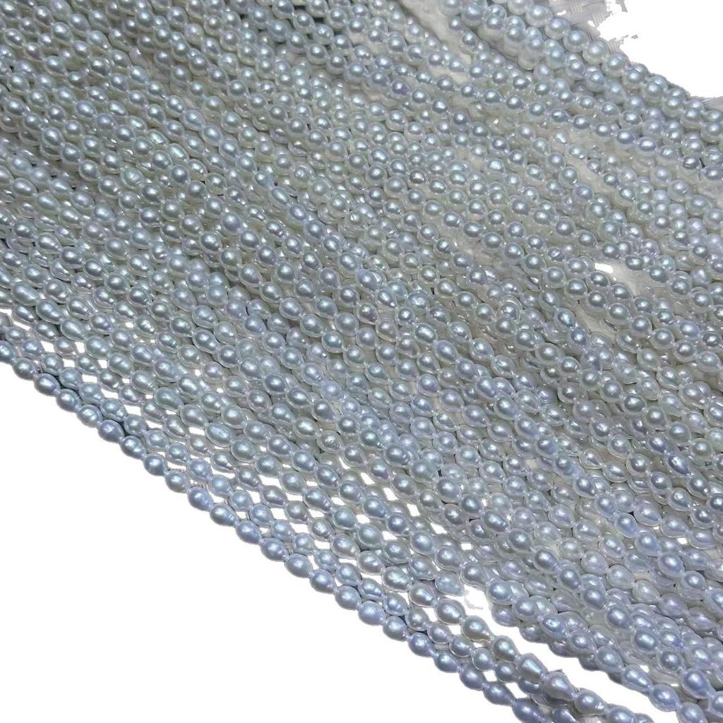 Freshwater Akoya Seed Bead Necklace 2-6mm Strong Luster Keshi Semi-Finished DIY Pearl Jewelry